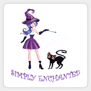 Simply Enchanted Witch and Cat Magnet